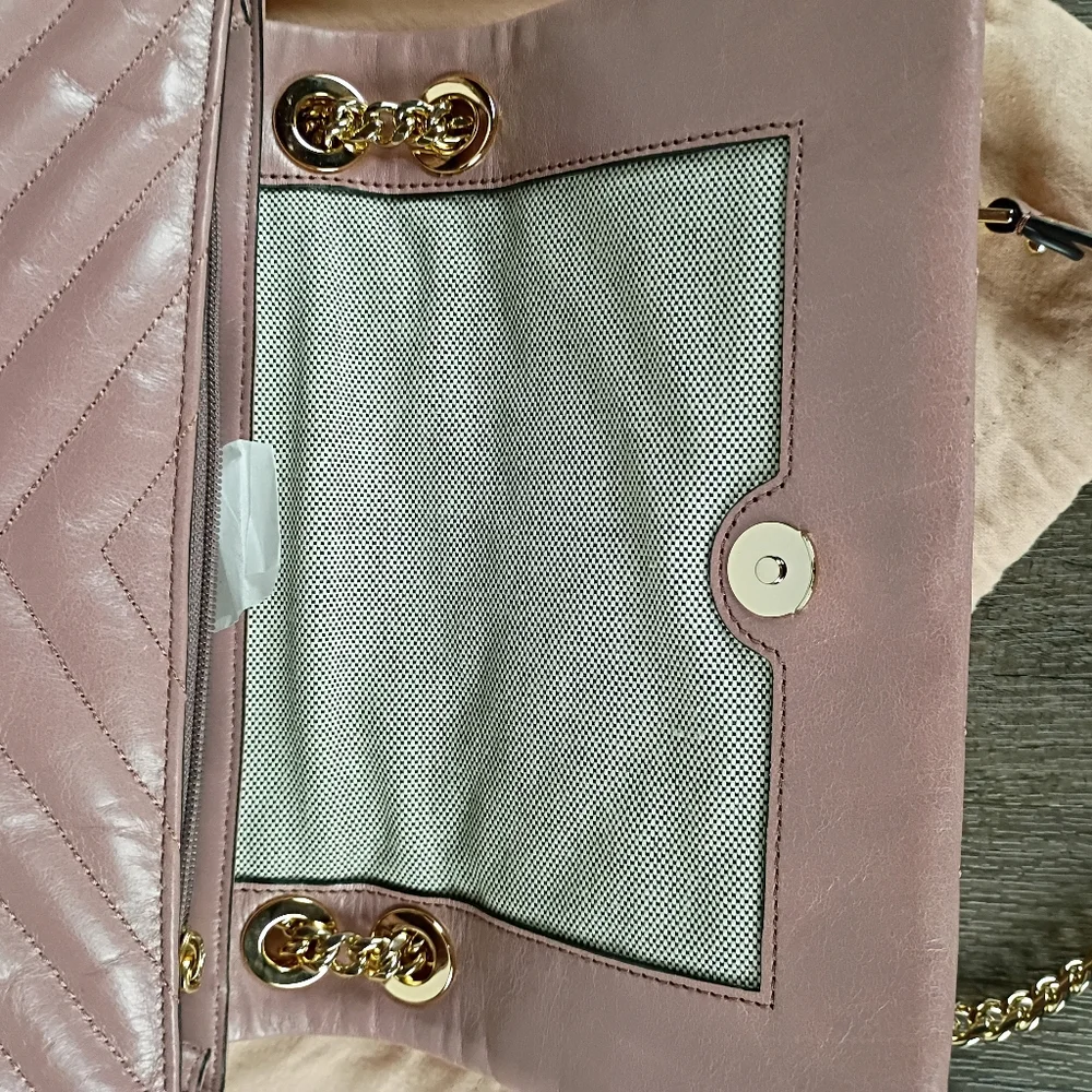 Rebecca Minkoff Edie Flap Pink/Taupe w/Gold - Picture 10 of 11
